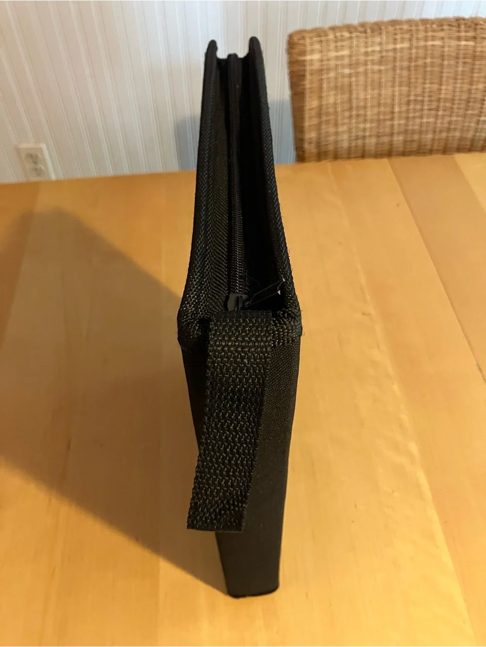 Black Zippered Canvas Prtfolio with 40 Pockets on 6 Pages